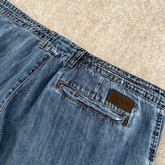 Vintage DKNY Jeans Blue Chambray Wide Leg Crop Pants Jeans 12 - Picture 10 of 12